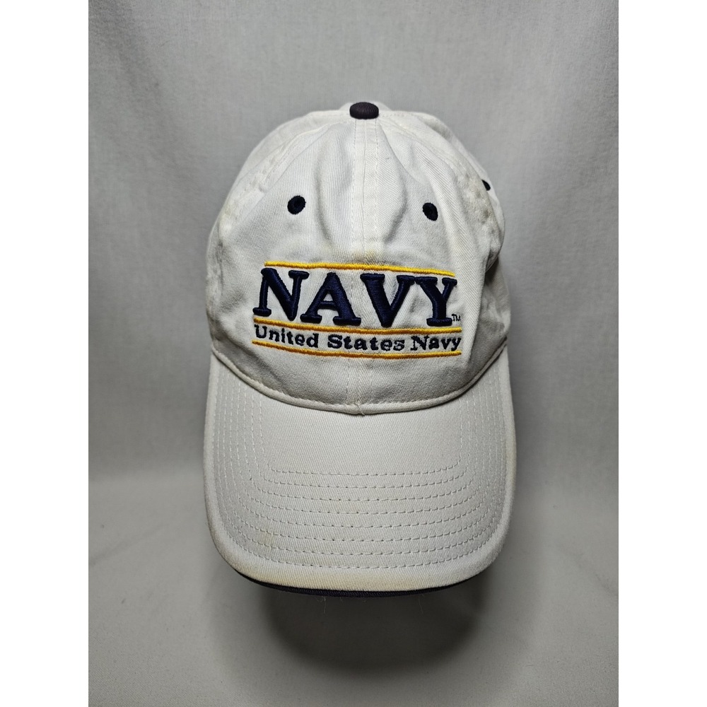 Navy "The‎ Game" Men's Strapback Hat White OSFM Embroidered Logo Adult